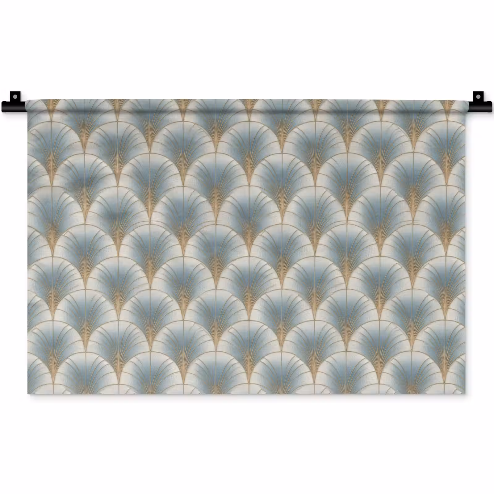 Wandkleed - Waaier - Klassiek - Blauw — 1