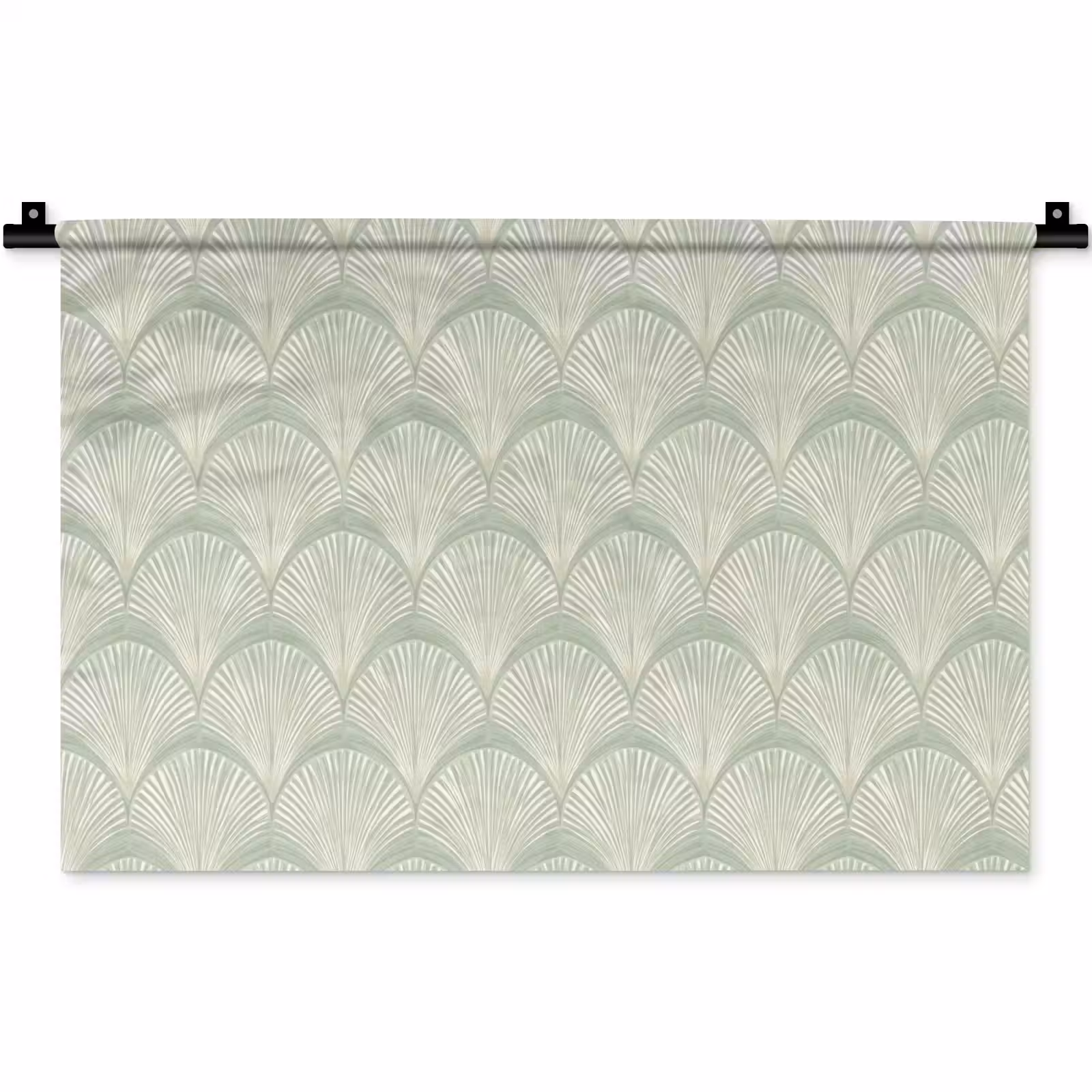 Wandkleed - Waaiers - Patroon - Groen — 1
