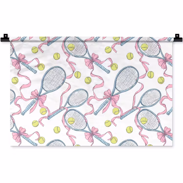 Wandkleed - Tennis - Strikken - Kleurrijk — 1