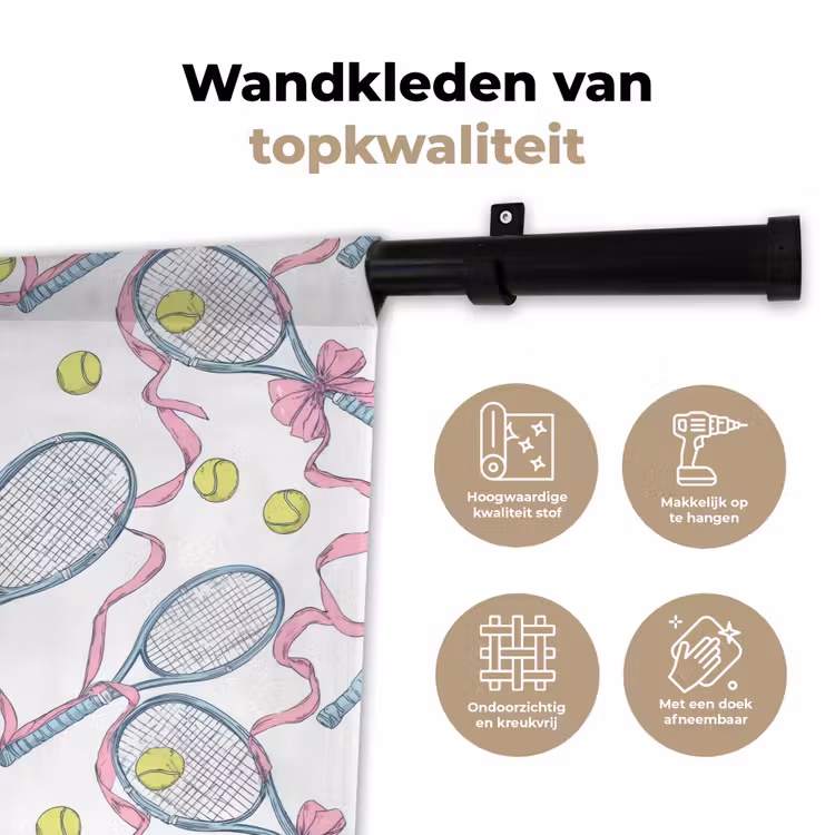 Wandkleed - Tennis - Strikken - Kleurrijk — 3