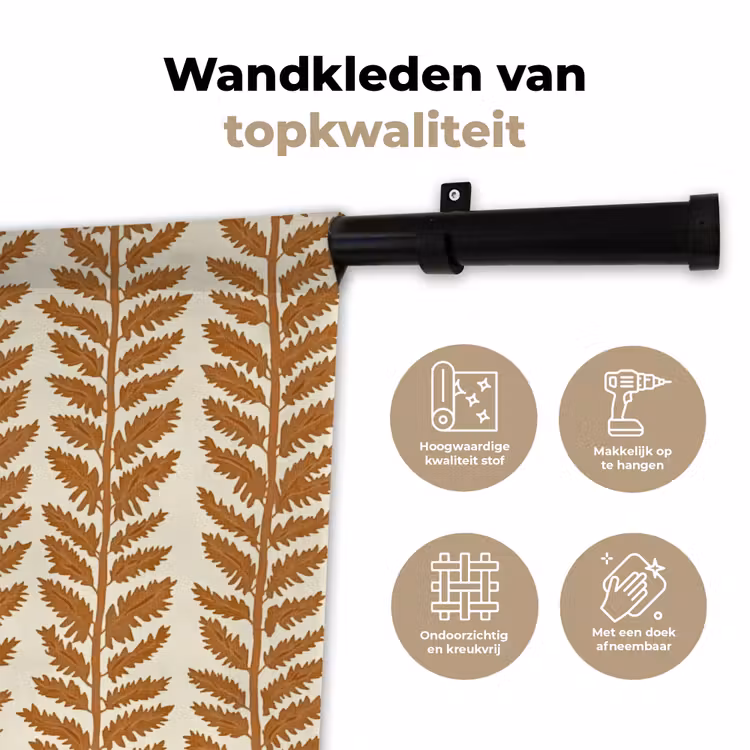 Wandkleed - Textuur - Bladeren - Oker — 3
