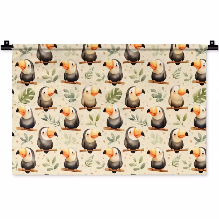 Wandkleed - Toekans - Exotisch - Kleurrijk — 1