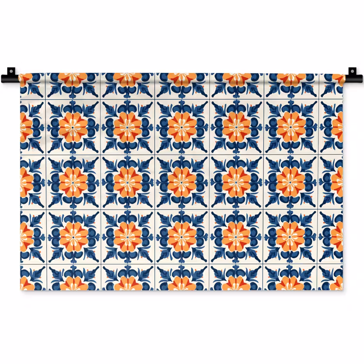 Wandkleed - Traditioneel - Tegel - Oranje — 1