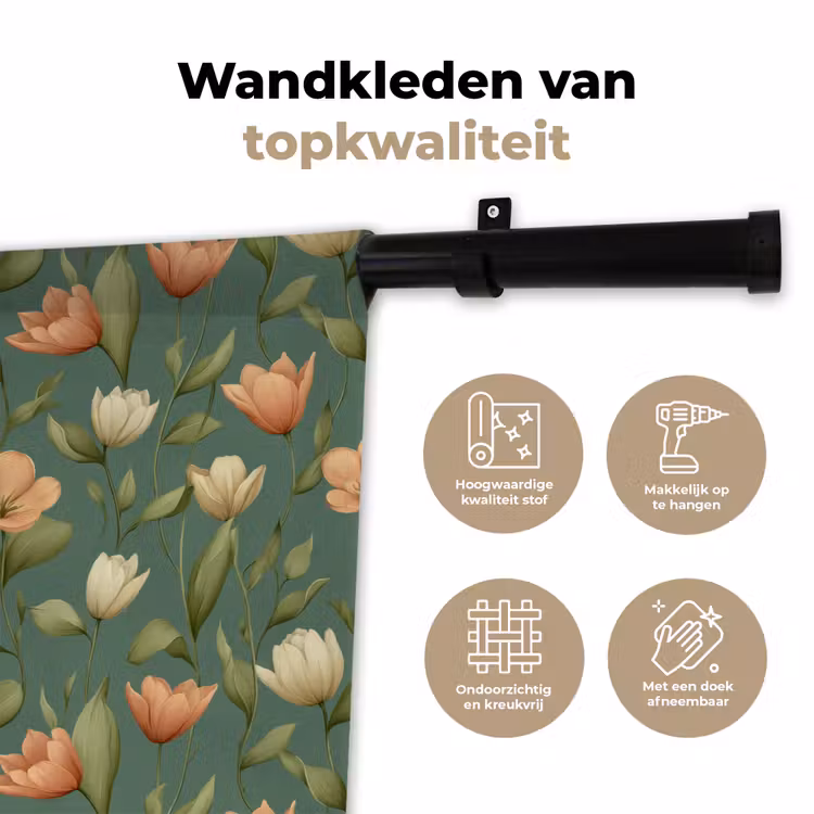 Wandkleed - Tulpen - Botanisch - Groen — 3