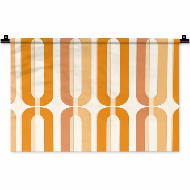 Wandkleed - U-vorm - Retro - Oranje — 1