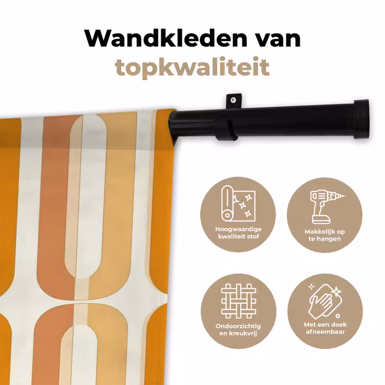 Wandkleed - U-vorm - Retro - Oranje — 3