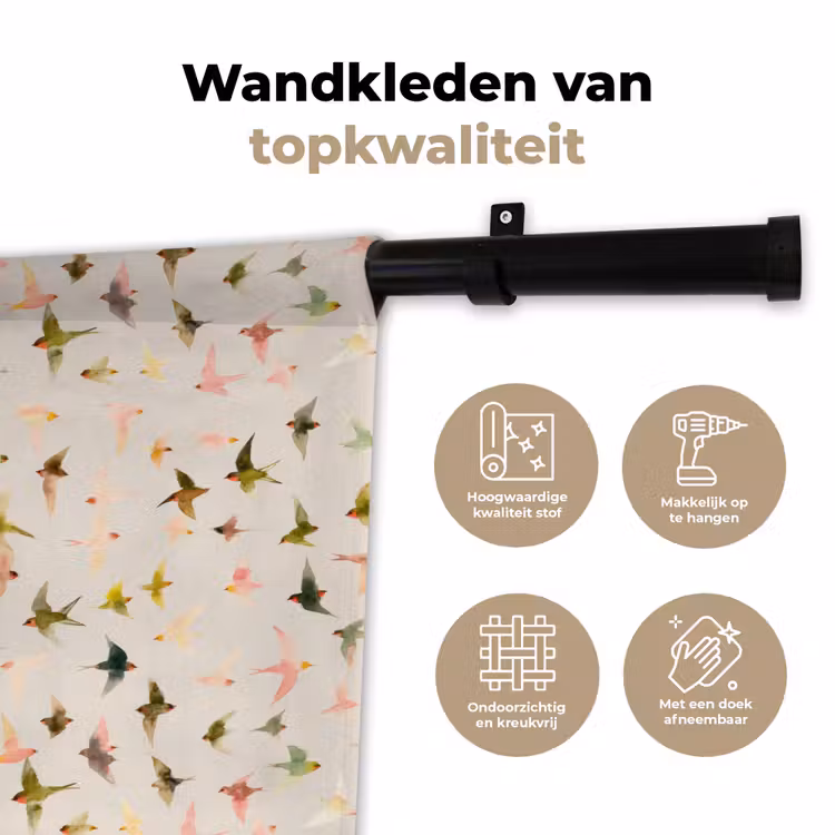 Wandkleed - Vogels - Vliegen - Kleurrijk — 3