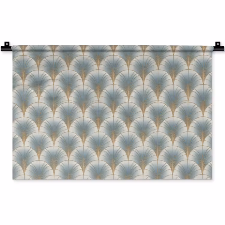 Wandkleed - Waaier - Klassiek - Blauw — 1