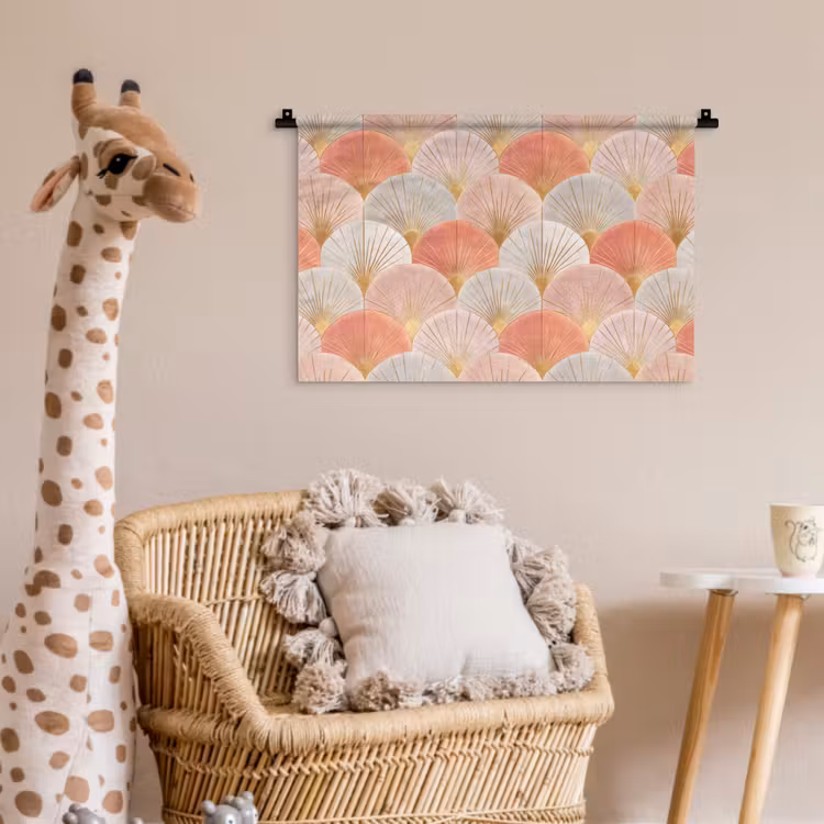 Wandkleed - Waaiers - Goud - Roze — 5