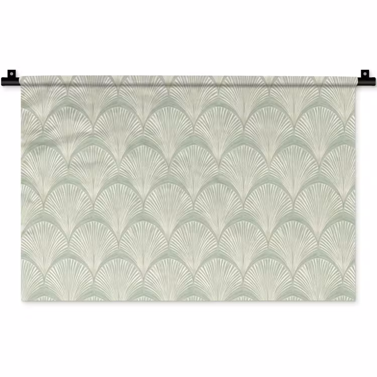 Wandkleed - Waaiers - Patroon - Groen — 1