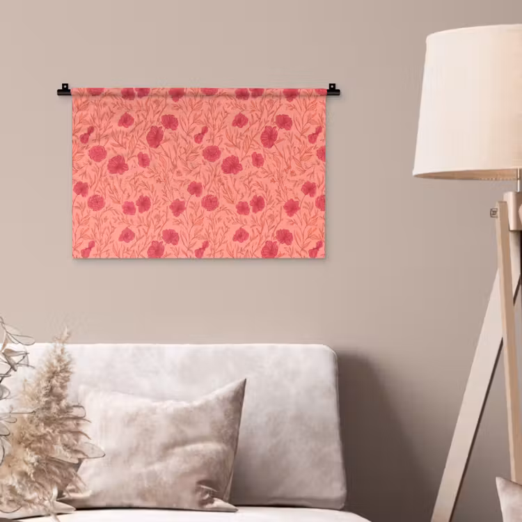 Wandkleed - Weidebloemen - Romantisch - Roze — 2