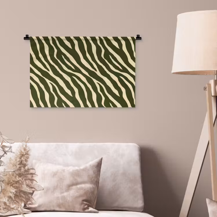 Wandkleed - Zebra - Patroon - Groen — 2