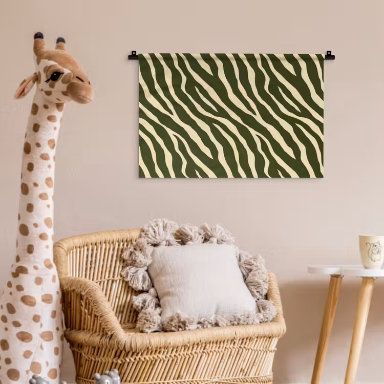 Wandkleed - Zebra - Patroon - Groen — 5