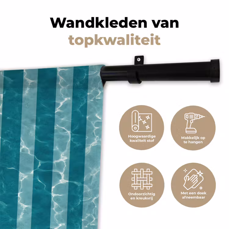 Wandkleed - Zwembad - Strepen - Groen — 3