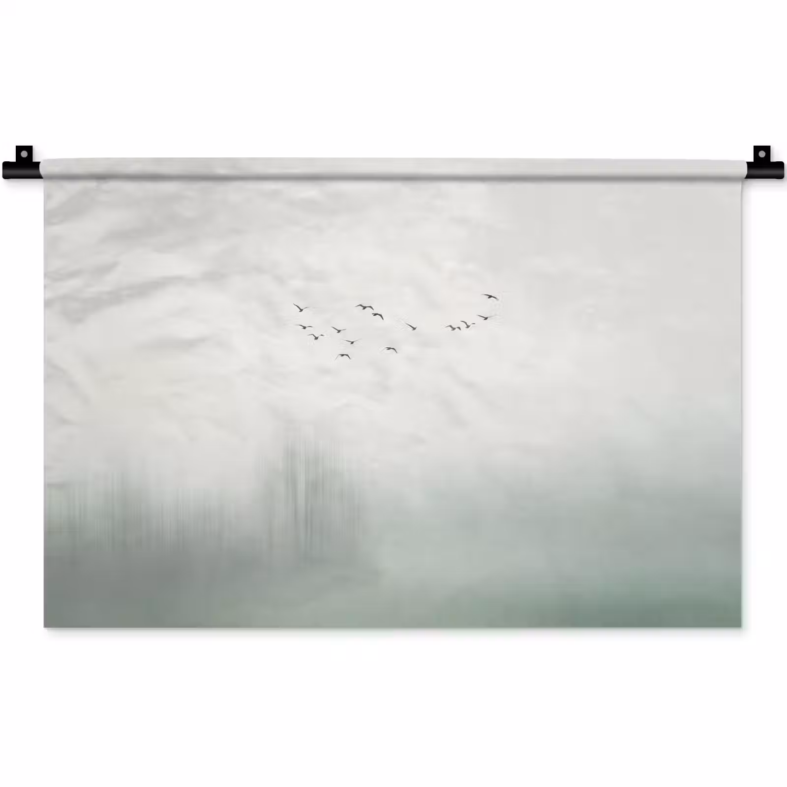 Wandkleed - Vogel - Vlucht - Natuur - Minimalistisch — 1