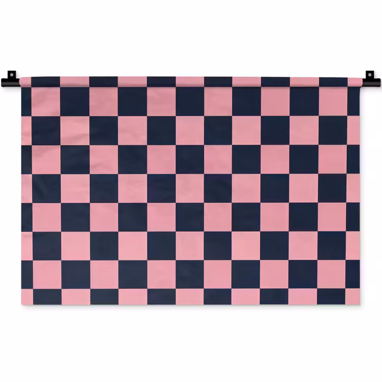 Wandkleed - Traditioneel - Patroon - Blauw - Roze — 1