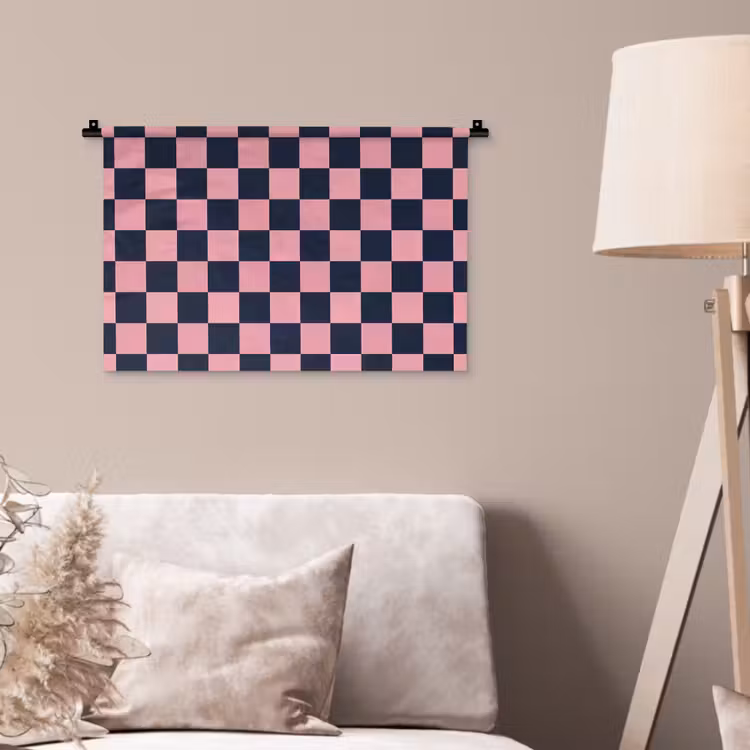 Wandkleed - Traditioneel - Patroon - Blauw - Roze — 2