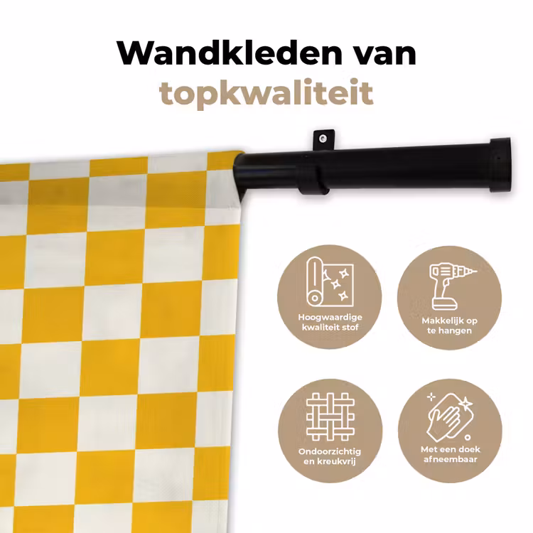 Wandkleed - Traditioneel - Patroon - Geel — 3