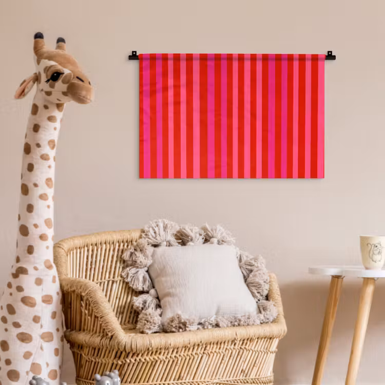 Wandkleed - Verticaal - Strepen - Roze — 5