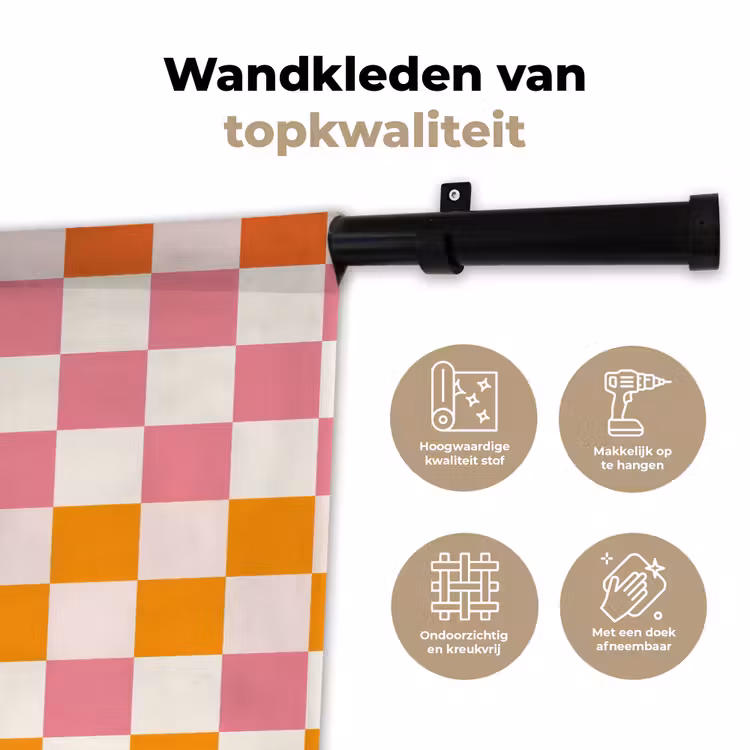 Wandkleed - Vierkant - Patroon - Oranje — 3