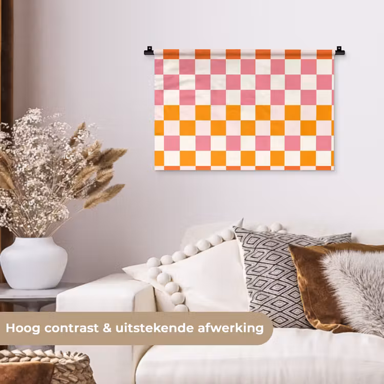 Wandkleed - Vierkant - Patroon - Oranje — 4