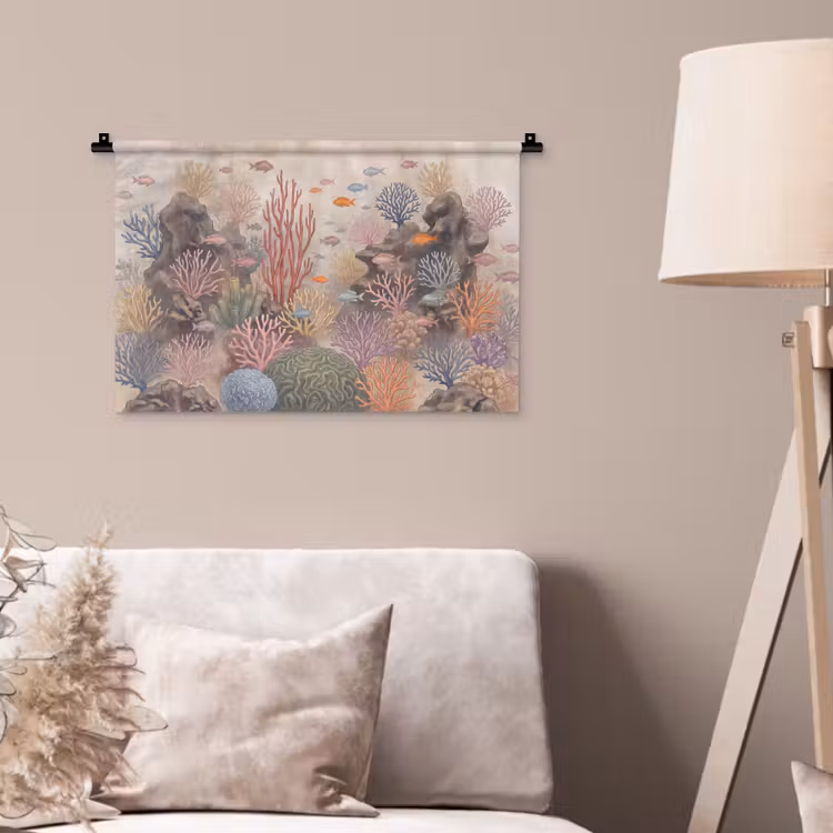 Wandkleed - Vis - Koraalrif - Onderwaterwereld - Illustratie — 2