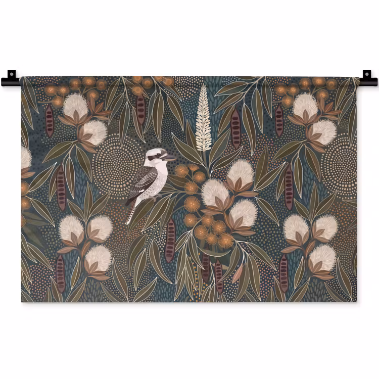 Wandkleed - Vogel - Bladeren - Natuur - Illustratie - Groen — 1