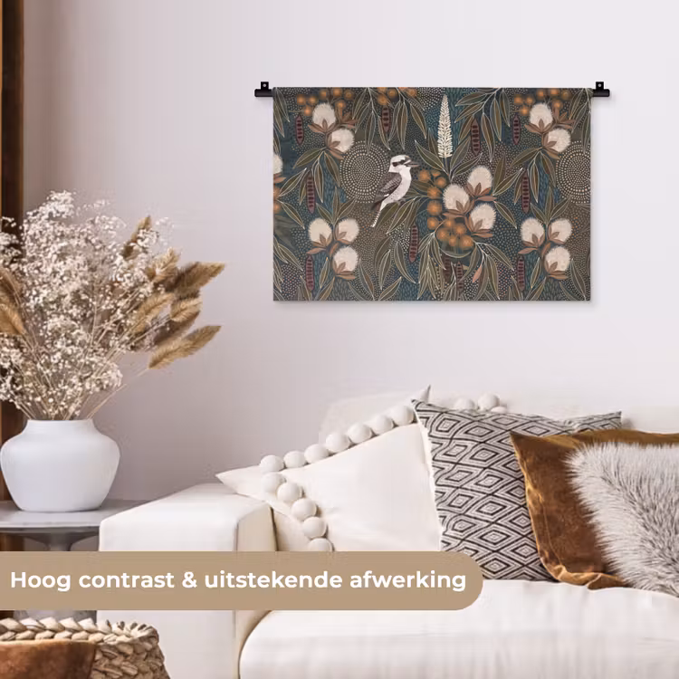 Wandkleed - Vogel - Bladeren - Natuur - Illustratie - Groen — 4