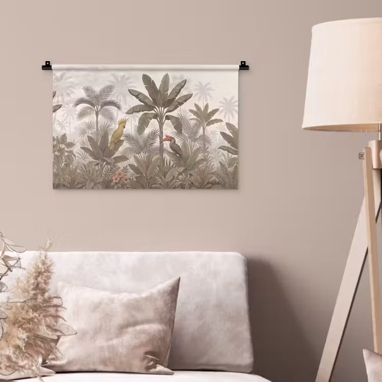 Wandkleed - Vogel - Jungle - Tropisch - Illustratie - Groen — 2