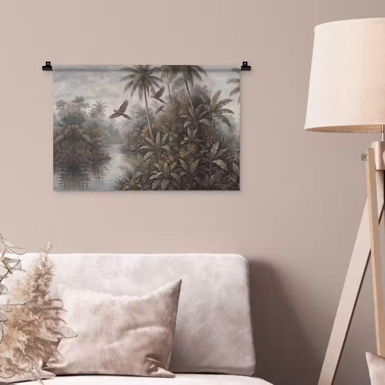 Wandkleed - Vogel - Vliegend - Tropisch - Landschap - Klassiek — 2