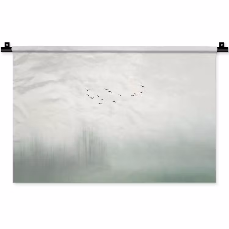 Wandkleed - Vogel - Vlucht - Natuur - Minimalistisch — 1
