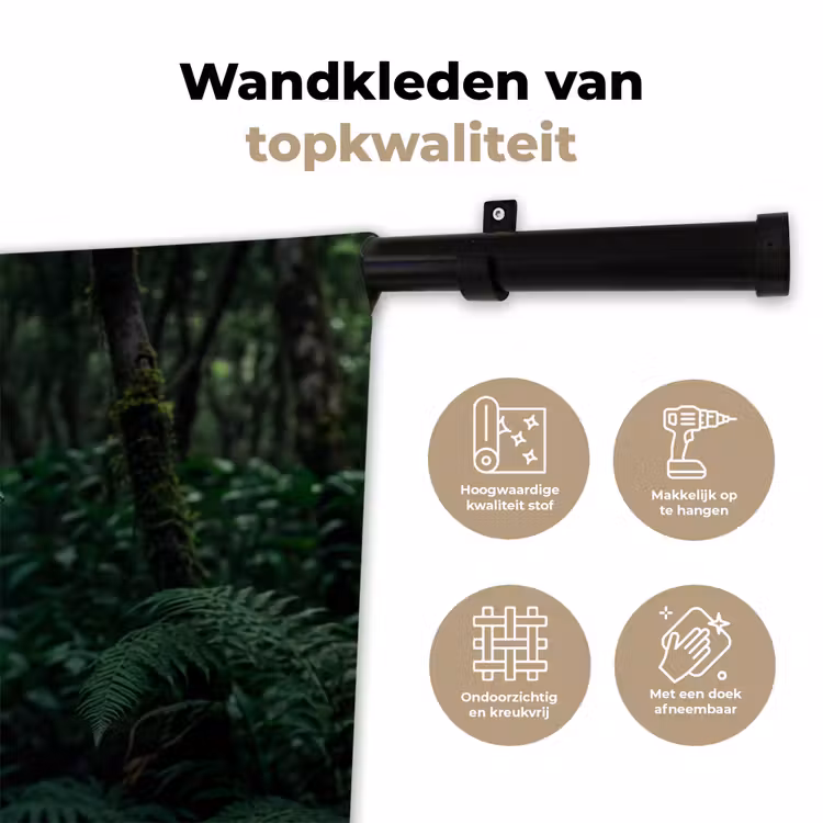 Wandkleed - Vrouw - Slang - Natuur - Mystiek - Groen — 3
