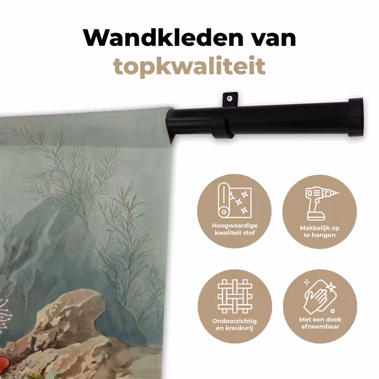 Wandkleed - Zeeleven - Kwal - Onderwater - Illustratie - Beige — 3