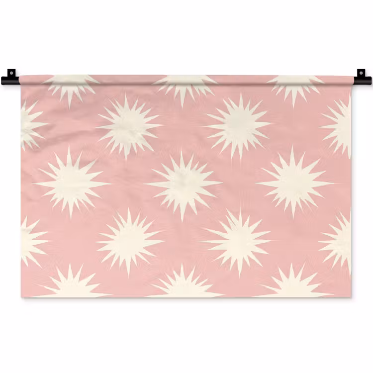 Wandkleed - Zonnen - Patroon - Roze — 1