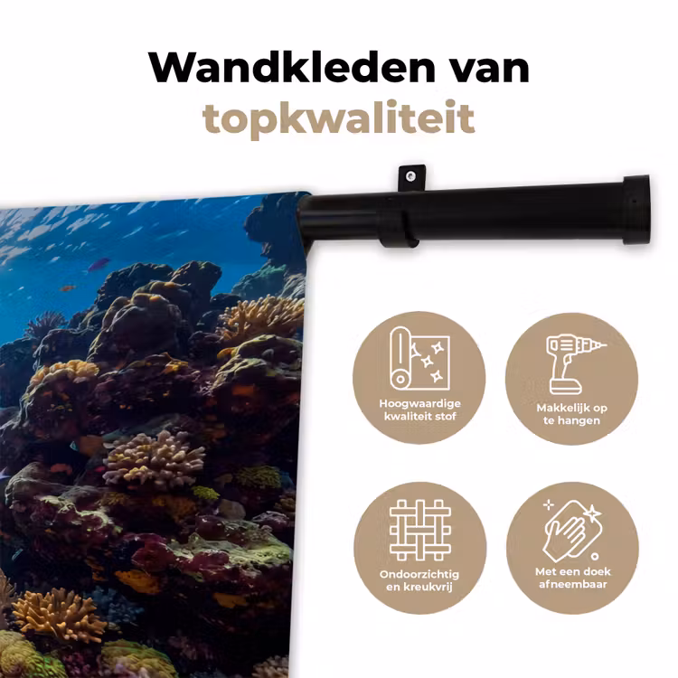 Wandkleed - Vis - Koraalrif - Onderwater - Levendig - Blauw — 3