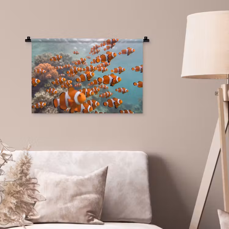 Wandkleed - Vis - School - Onderwater - Dieren - Oranje — 2