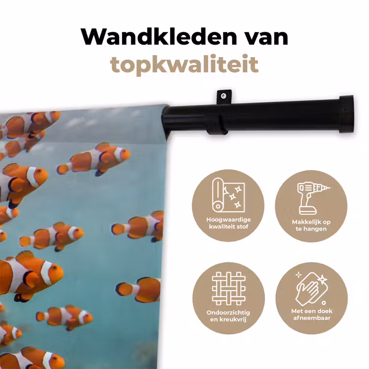 Wandkleed - Vis - School - Onderwater - Dieren - Oranje — 3
