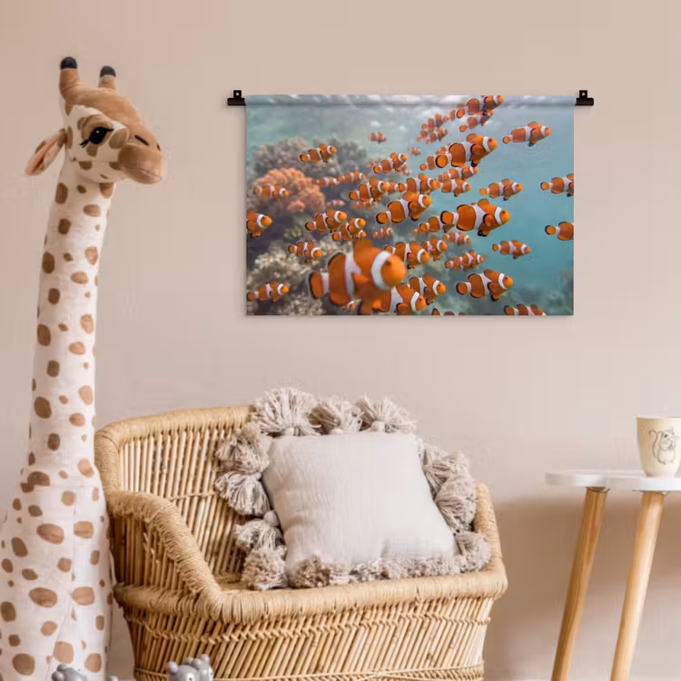 Wandkleed - Vis - School - Onderwater - Dieren - Oranje — 5