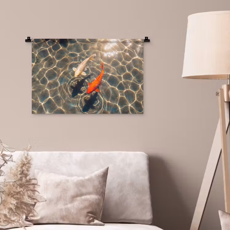 Wandkleed - Vis - Water - Dieren - Oranje - Goud — 2