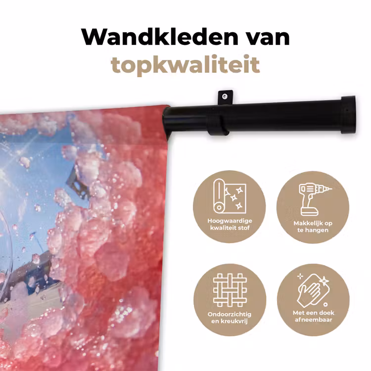 Wandkleed - Vrouw - Drank - Zomer - Roze - Blauw — 3