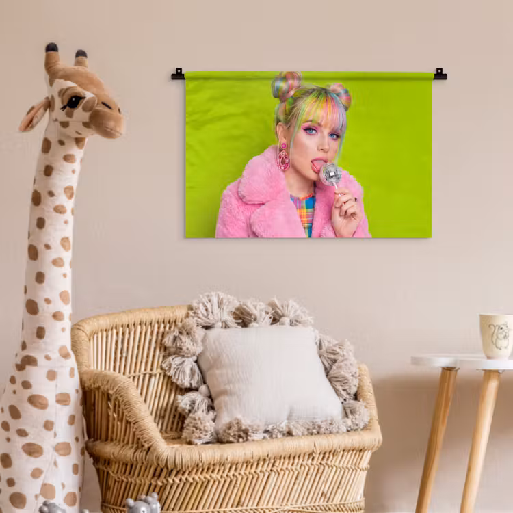 Wandkleed - Vrouw - Kleurrijk haar - Pop art - Modern - Levendig — 5