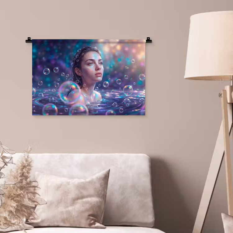 Wandkleed - Vrouw - Water - Portret - Kleurrijk - Modern — 2
