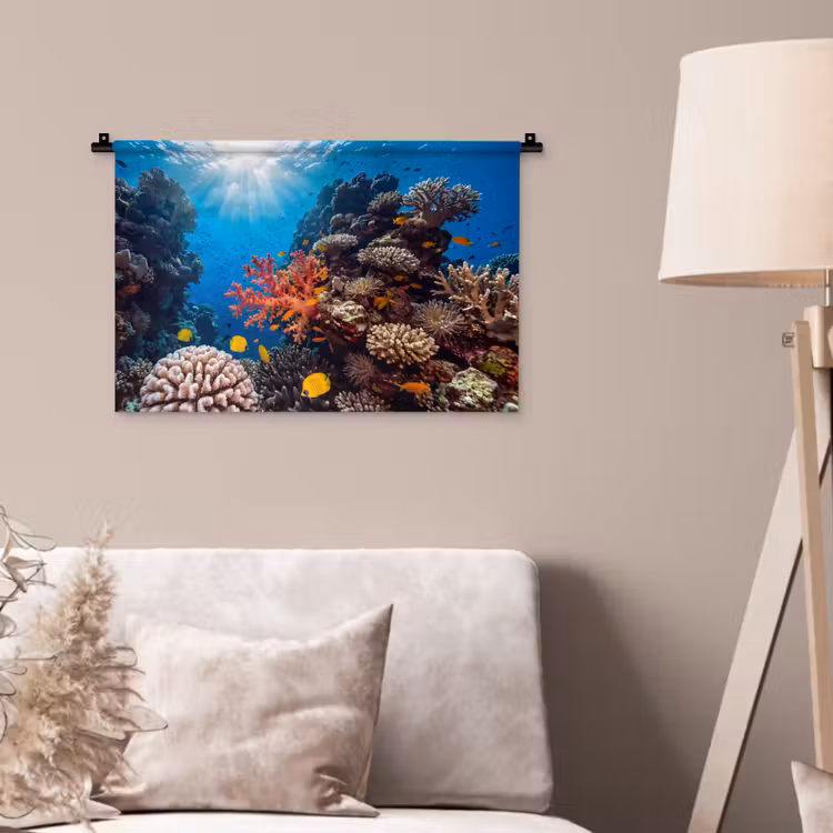 Wandkleed - Zee - Koraalrif - Natuur - Levendig - Blauw — 2