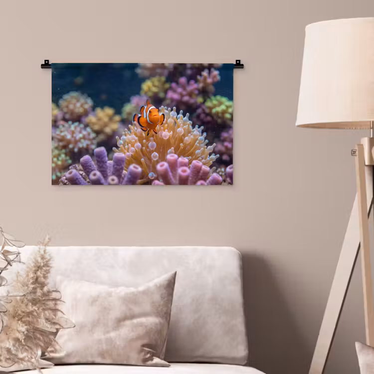 Wandkleed - Vis - Koraal - Onderwater - Oranje - Dieren — 2
