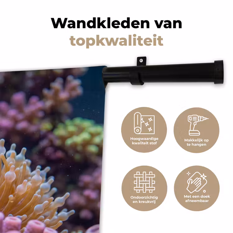 Wandkleed - Vis - Koraal - Onderwater - Oranje - Dieren — 3