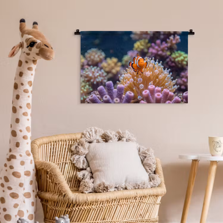 Wandkleed - Vis - Koraal - Onderwater - Oranje - Dieren — 5