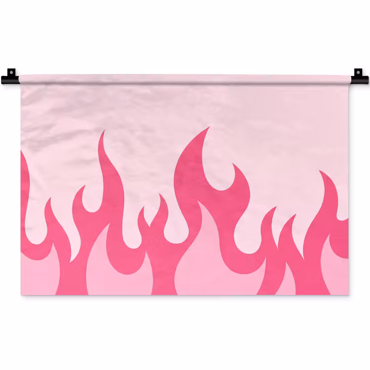 Wandkleed - Vlammen - Patroon - Abstract - Modern - Roze — 1