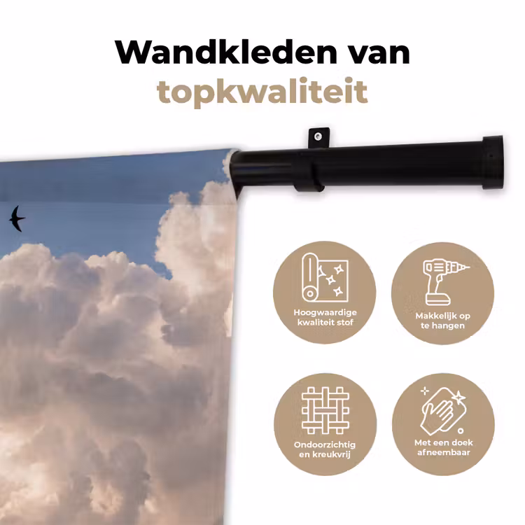Wandkleed - Vogel - Vlucht - Wolken - Natuur - Blauw — 3