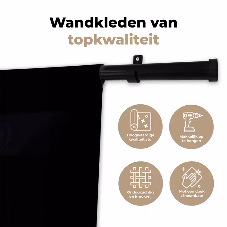 Wandkleed - Vrouw - Profiel - Mensen - Zwart-wit — 3