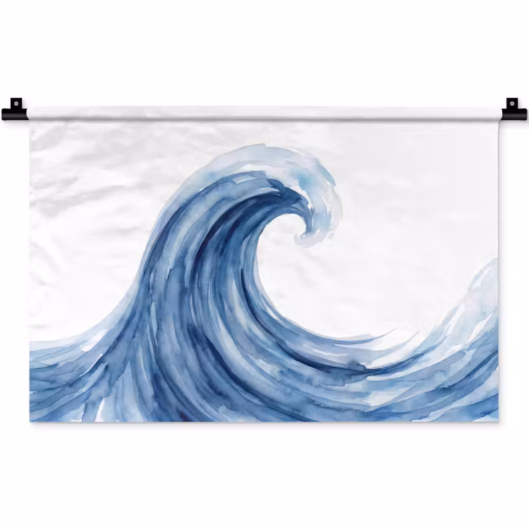 Wandkleed - Water - Beweging - Natuur - Modern - Blauw — 1